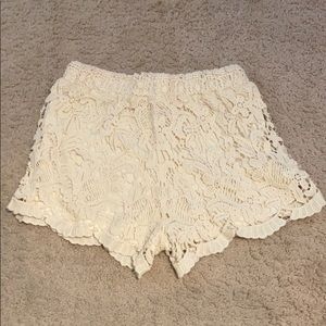 Cream Lace Shorts